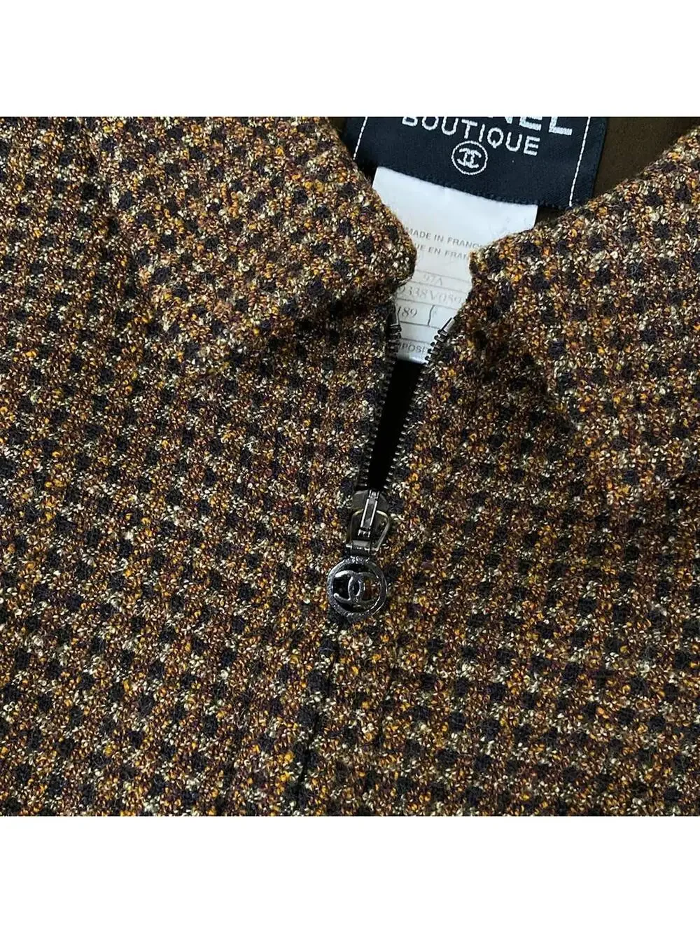 Chanel Dark Brown Outer Fabric] Wool #300026C64B